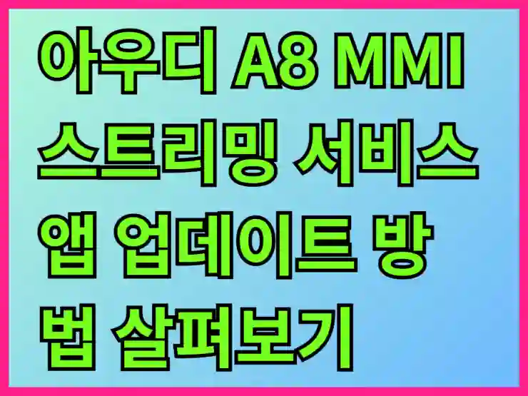 아우디 A8 MMI 스트리밍 서비스 앱 업데이트 방법 살펴보기