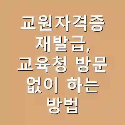 교원자격증 재발급, 교육청 방문 없이 하는 방법