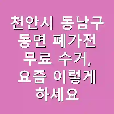 천안시 동남구 동면 폐가전 무료 수거, 요즘 이렇게 하세요