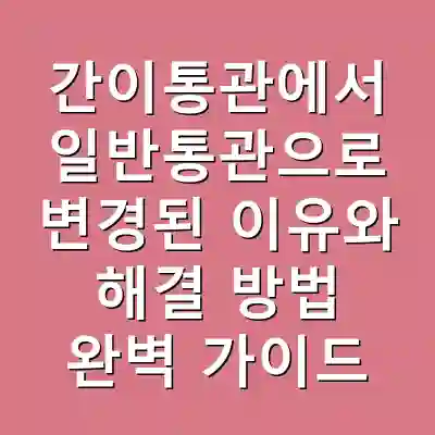 간이통관에서 일반통관으로 변경된 이유와 해결 방법 완벽 가이드